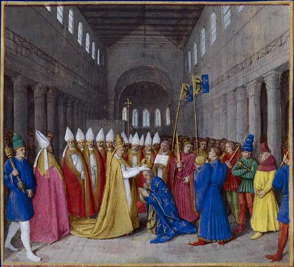 ​Léon III reconnaît Charlemagne en tant qu'empereur en 800